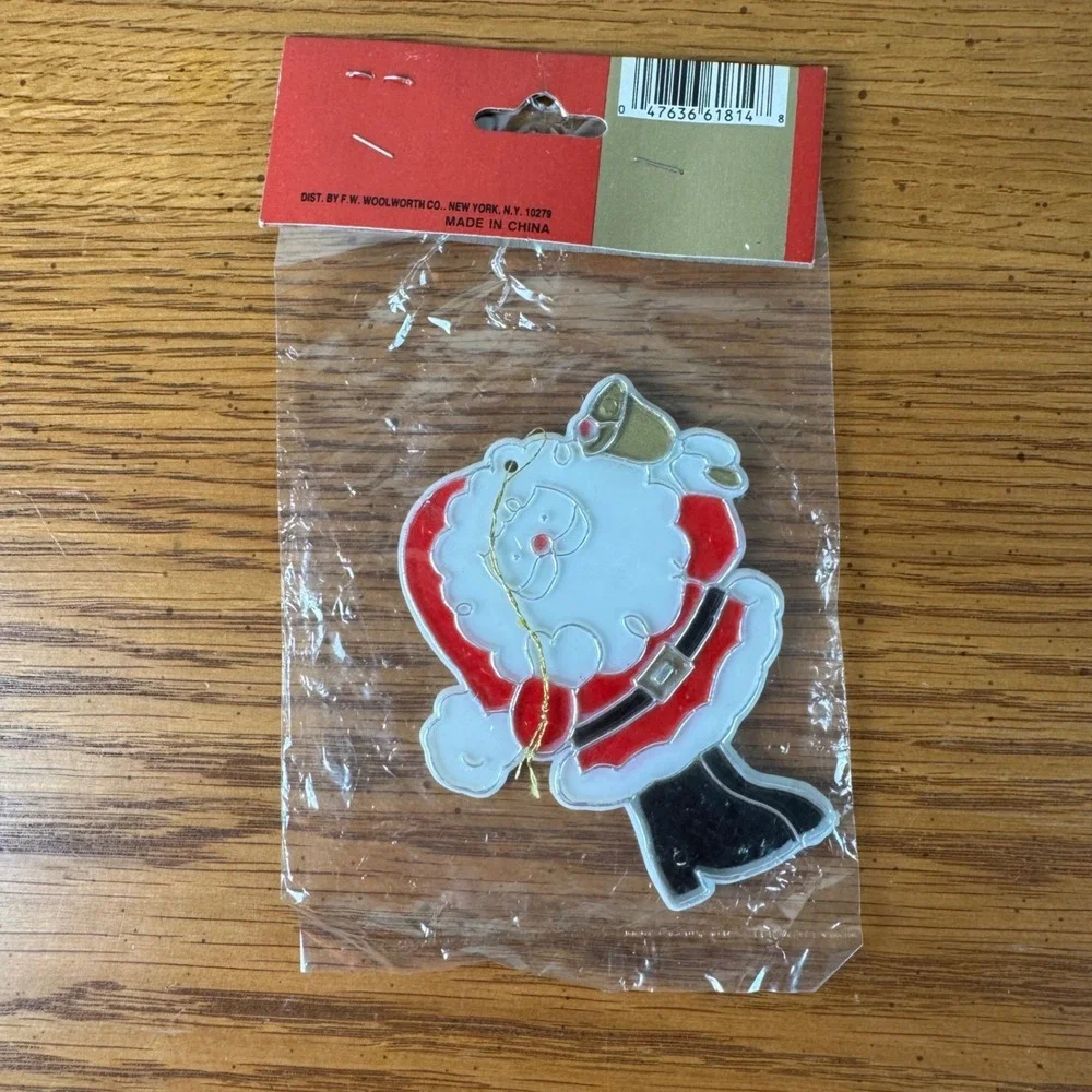 Vintage‎ Woolworths Christmas Tree Ornament Santa Claus Bell Hanging Decoration